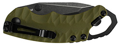 Shuffle II Tanto Knife, Olive/Blackwash, Bottle Opener/Lanyard Hole, Manual Open