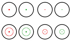 Open Red Dot, Dual-Color, Multiple Reticle, Black