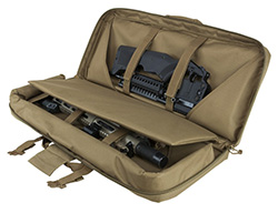 VISM Deluxe SubGun/AR/AK Pistol Case, 2 Gun, 3 Exterior Pockets, Tan