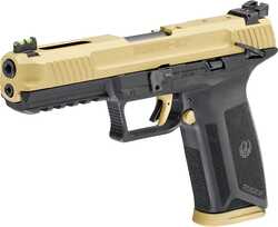 Ruger-5.7, 5.7x28mm, 4.94" Barrel, Fiber Optic Sights, Gold, Black, 20-rd, TALO