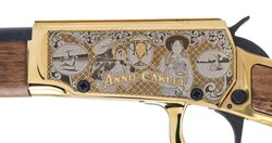 Rio Bravo, .22 LR, Annie Oakley, 18" Barrel, Adjustable Sights, Gold Engraved Receiver, Black, Wood Stock, 15-rd