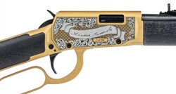 Rio Bravo, .22 LR, Theodore Roosevelt, 18" Barrel, Adjustable Sights, Gold Engraved Receiver, Dark Hardwood, 15-rd