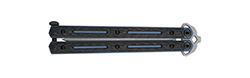 Lucha, 4.6" Spear Point, Butterfly Knife, Steel, Carbon Fiber, Blue/Black