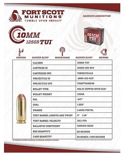 10mm TUI, Solid Copper, 125 Grain, 20/Box