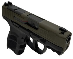 CC9 Micro Compact, 9mm, 3.32" Barrel, Optics Ready, Front Night Sight, Green, Black, (1) 10-rd & (1) 12-rd, IVS