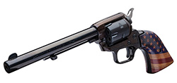 Rough Rider, .22LR, 6.5" Barrel, Black, Gold USA Flag Grips, 6-rd
